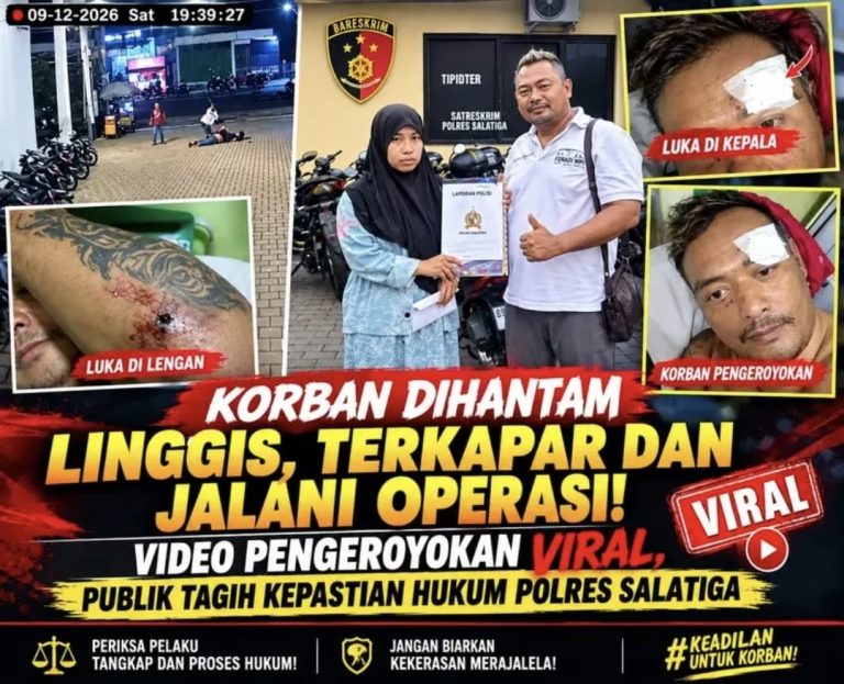 Publik Sorot Lambatnya Respon & Belum ditahannya Pelaku oleh Polres Salatiga, Menanggapi Viralnya Video Pengroyokan dengan Linggis di Salatiga